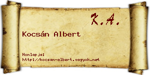Kocsán Albert névjegykártya